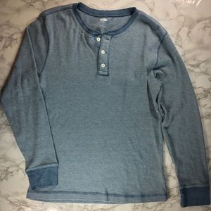 Light Blue Waffle Fabric Henley